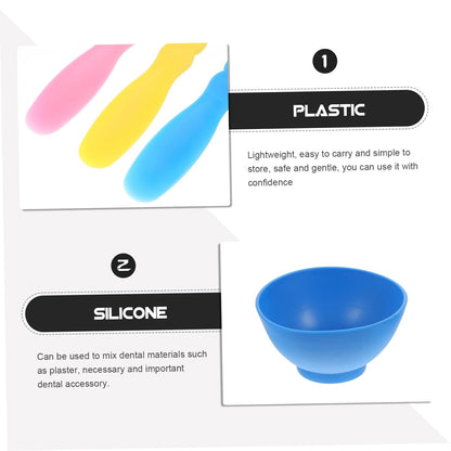 Didiseaon 1set Silicone Mixing Bowl Set Small Medium and Large Mixing Bowls Blue Pink Yellow Spatulas for Plaster Lab and Kitchen Use and Easy to Clean