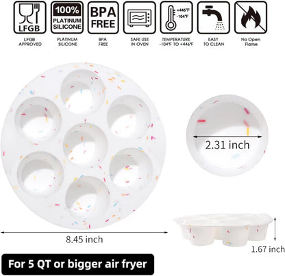 SHEbaking Silicone Egg Bite Molds Air Fryer Muffin Pan for Baking Non-Stick Silicone Egg Molds 7 Cups Air Fryer Cupcake Mold for Mini Muffins, Tart, Mini Cupcake BPA Free