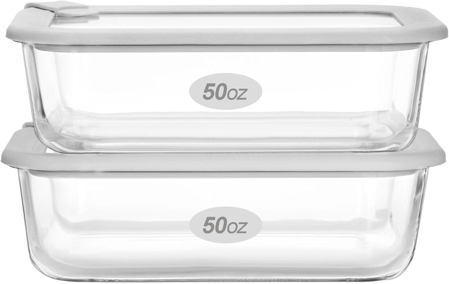 Glass Food Containers with Glass Lid, Microwave Safe Food Storage Container Set, 4 Pack of 35oz, Large Size Airtight Storage Set with Leak Proof Lids, Meal Prep Containers