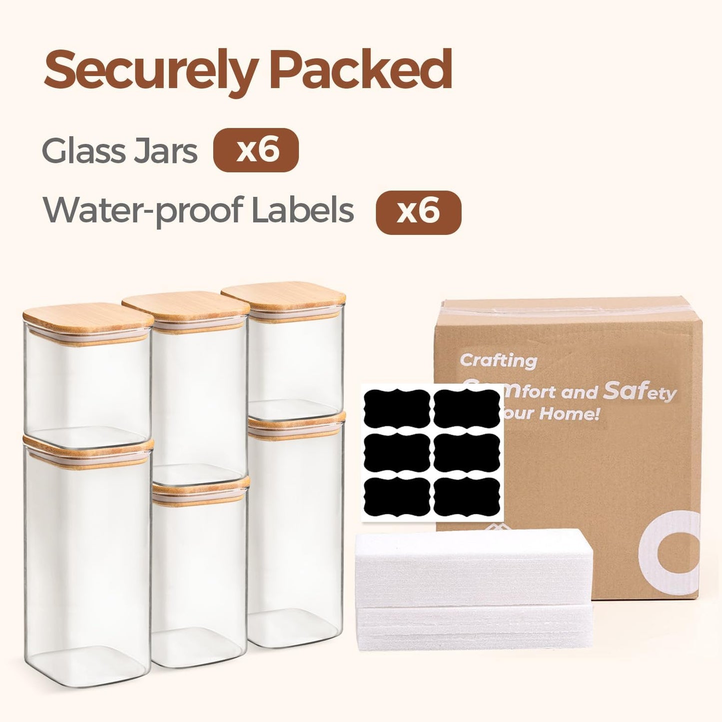 ComSaf 2Pcs Large Glass Storage Containers with Lids 4Qt, 1 Gallon Wide Mouth Flour Sugar Storage Containers, Large Capacity and Sealed for Rice, Cereal, Oat, Easy Clean and Scoop, Pantry Organization