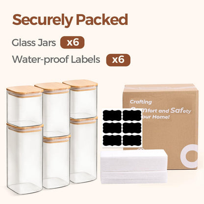ComSaf 2Pcs Large Glass Storage Containers with Lids 4Qt, 1 Gallon Wide Mouth Flour Sugar Storage Containers, Large Capacity and Sealed for Rice, Cereal, Oat, Easy Clean and Scoop, Pantry Organization
