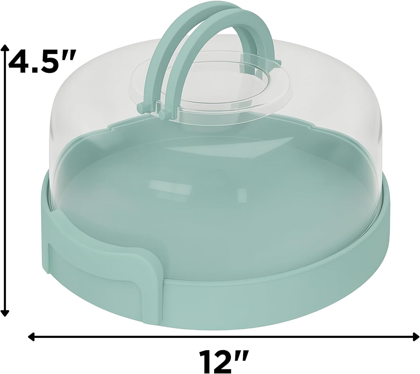 Pie Carrier with Lid and Handle - Fits Pies 10in x 4.5in, Doubles as Divided Serving Tray - Cheesecake Container Dessert Carrier Pie Container With Lid, Cheesecake Containers with Lids - BPA Free