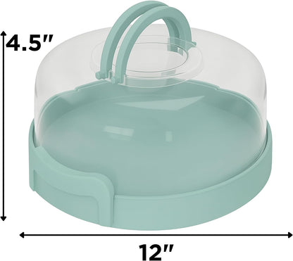 Pie Carrier with Lid and Handle - Fits Pies 10in x 4.5in, Doubles as Divided Serving Tray - Cheesecake Container Dessert Carrier Pie Container With Lid, Cheesecake Containers with Lids - BPA Free