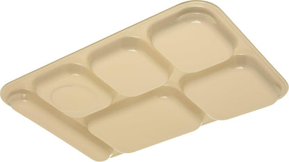 Carlisle FoodService Products Melamine Lunch Tray with 4 Compartments, Right Handed Cafeteria Tray with Divided Compartments for Food, 10" x 9.75", Dark Blue