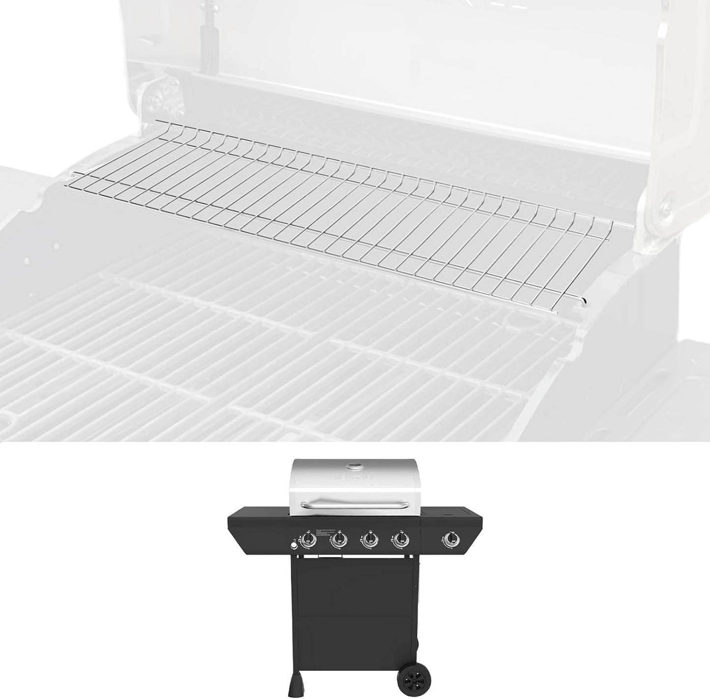 Utheer 2-Pack Griddle Warming Rack for Blackstone 28" Griddles, Stainless Steel Flat Top Grill Accessories | Reversible Rack Adds Prep Space, Foldable Clip-On Design Expands Cooking & Holding Area