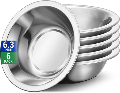 304(18/8) Stainless Steel Mixing Bowls for Kitchen, 4 Pack 7.8" 28.89 fl.oz Metal Mixing Bowls Set Stackable for Baking Serving Cooking Food Prep Storage Dishwasher Safe Heavy Duty