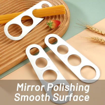 2 Pack Stainless Steel Spaghetti Measure Tool - Quick Pasta Measuring Tool with 4 Serving Pasta Measuring Portion Control Gadgets for Kitchen Cooking (Silver)
