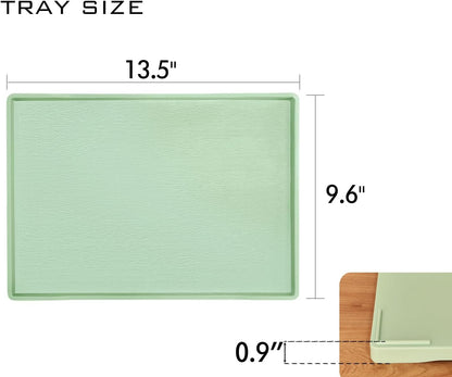 White Serving Tray (13.5 x 9.6 inch) for Serving Accessory, Elegant & Stackable Plastic Tray for Spa, Coffee, Drinks, Tea, Bar, Party, Seasoning, Perfume and Display Use.