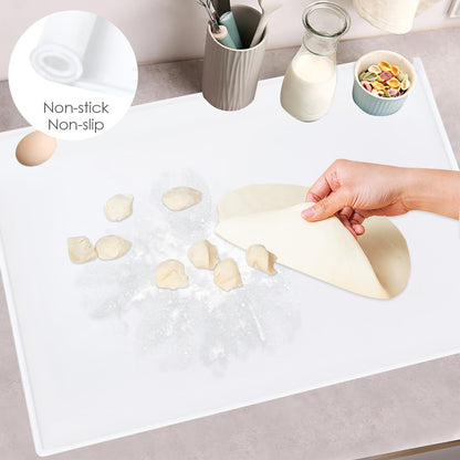 Extra Large Silicone Mat, 31.5x23.6 Inch Heat Resistant Mat for Kitchen Counter, Non Stick Silicone Baking Mat for Dough and Pastry, Thick Silicone placement Countertop Protector, Black countertop mat