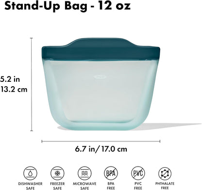 OXO Good Grips Silicone Reusable Bag - Stand-Up Cup (8 oz) - Oat