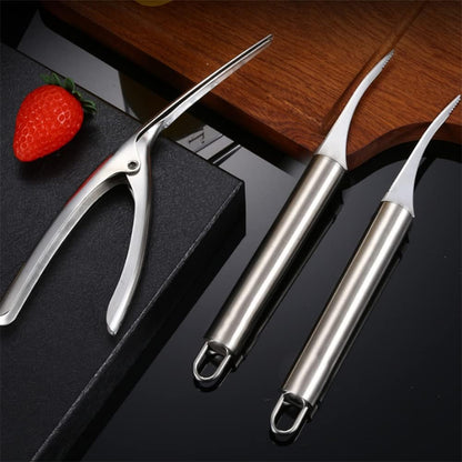 4 PCS Shrimp Deveining Tool, Stainless Steel Shrimp Deveiner Shrimp Peeler Kitchen Tool, Shrimp Thread Knife Peeling Set for Shrimp Prawn Shell Cleaning And Peeling