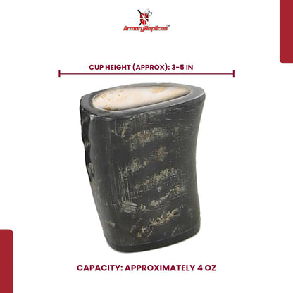Armory Replicas™ 3-Piece Buffalo Drinking Horn Set – Handmade Natural Horn Cups with Earth Design, Viking Style Mead Ale Wine Cups for Feasts, Parties & Collectors
