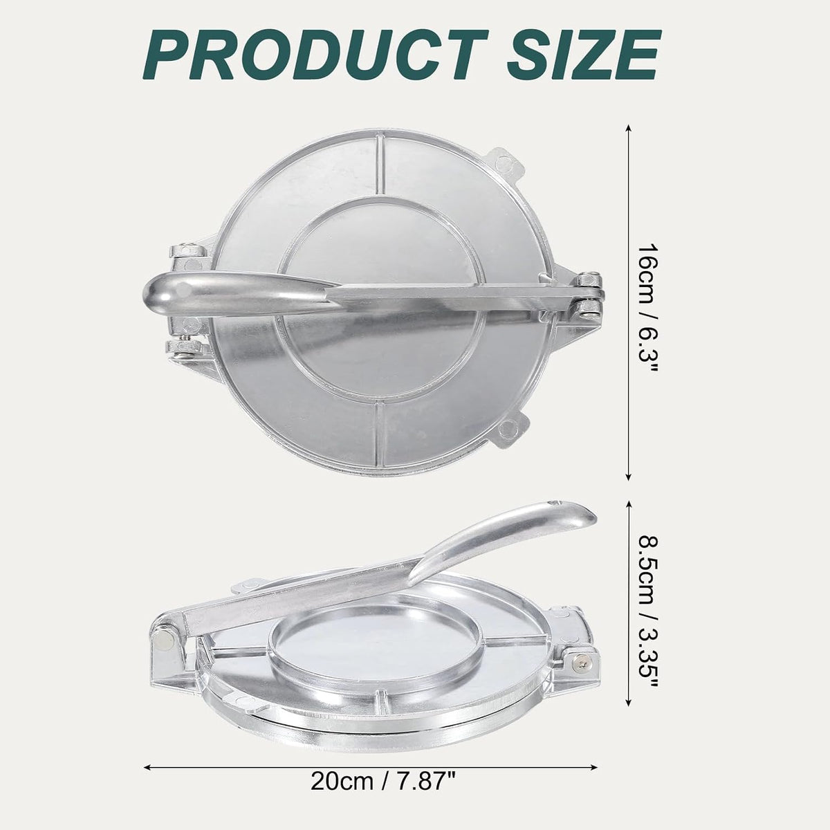 uxcell Aluminium Alloy Dough Press Taco Maker Taco Press Kitchen Utensil Tool for Cooking Chef Silver