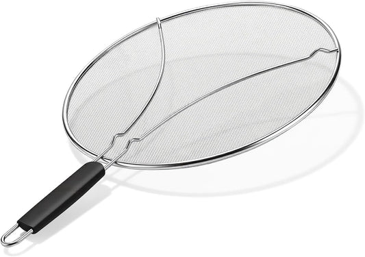 Splatter Screen for Frying Pan 3-Piece Set - Stainless Steel Grease Splatter Guard (13", 11.4", 9.8") - Oil Splash Guard & Fine Mesh Cover for Cooking Bacon