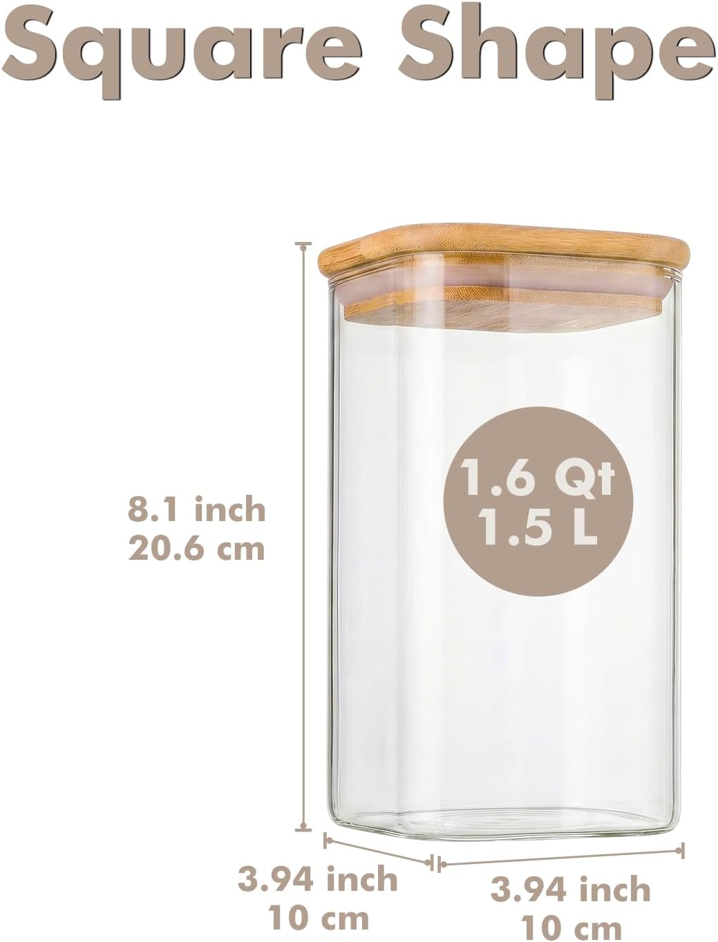 2-Pack 3.4Qt Large Glass Flour Sugar Storage Containers with Lids | Wide Mouth Design, With Measuring Cups, Minimalist Kitchen Organizer,Scandinavian Style Storage,Nordic Style Storage