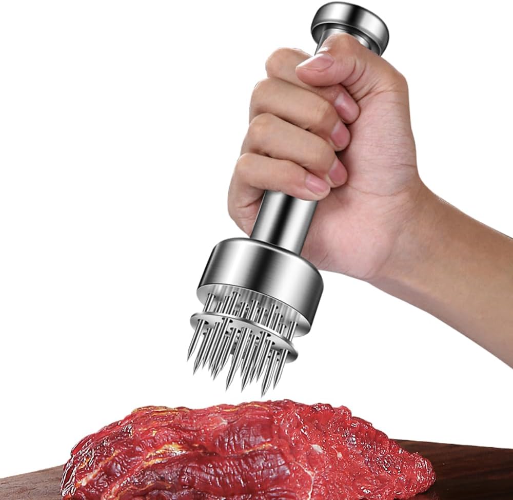 Stainless Steel Meat Tenderizer Tool, 21 Sharp Needles