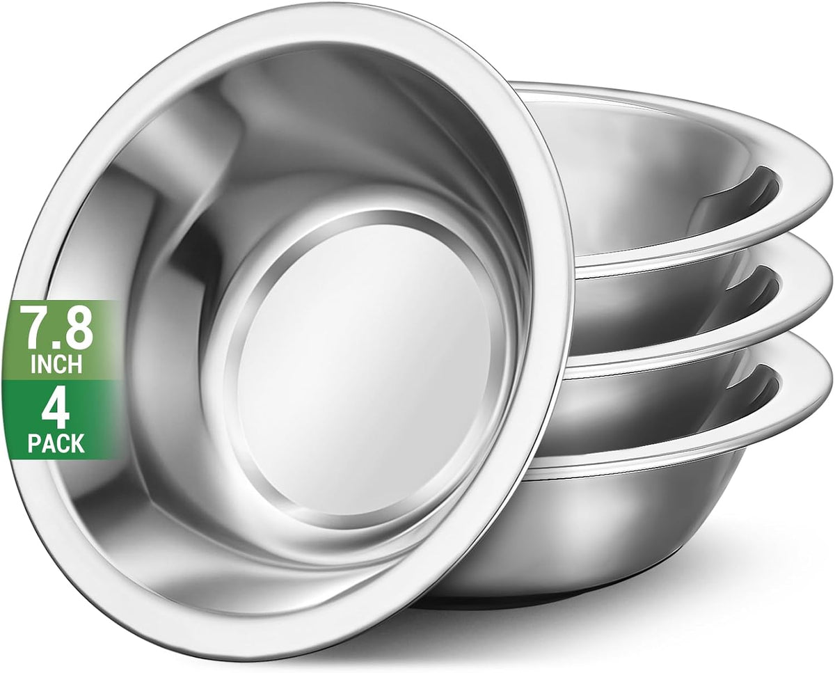 304(18/8) Stainless Steel Mixing Bowls for Kitchen, 6.3" 13.67 fl.oz Metal Mixing Bowls Set Stackable for Baking Serving Cooking Food Prep Storage Dishwasher Safe Lightweight