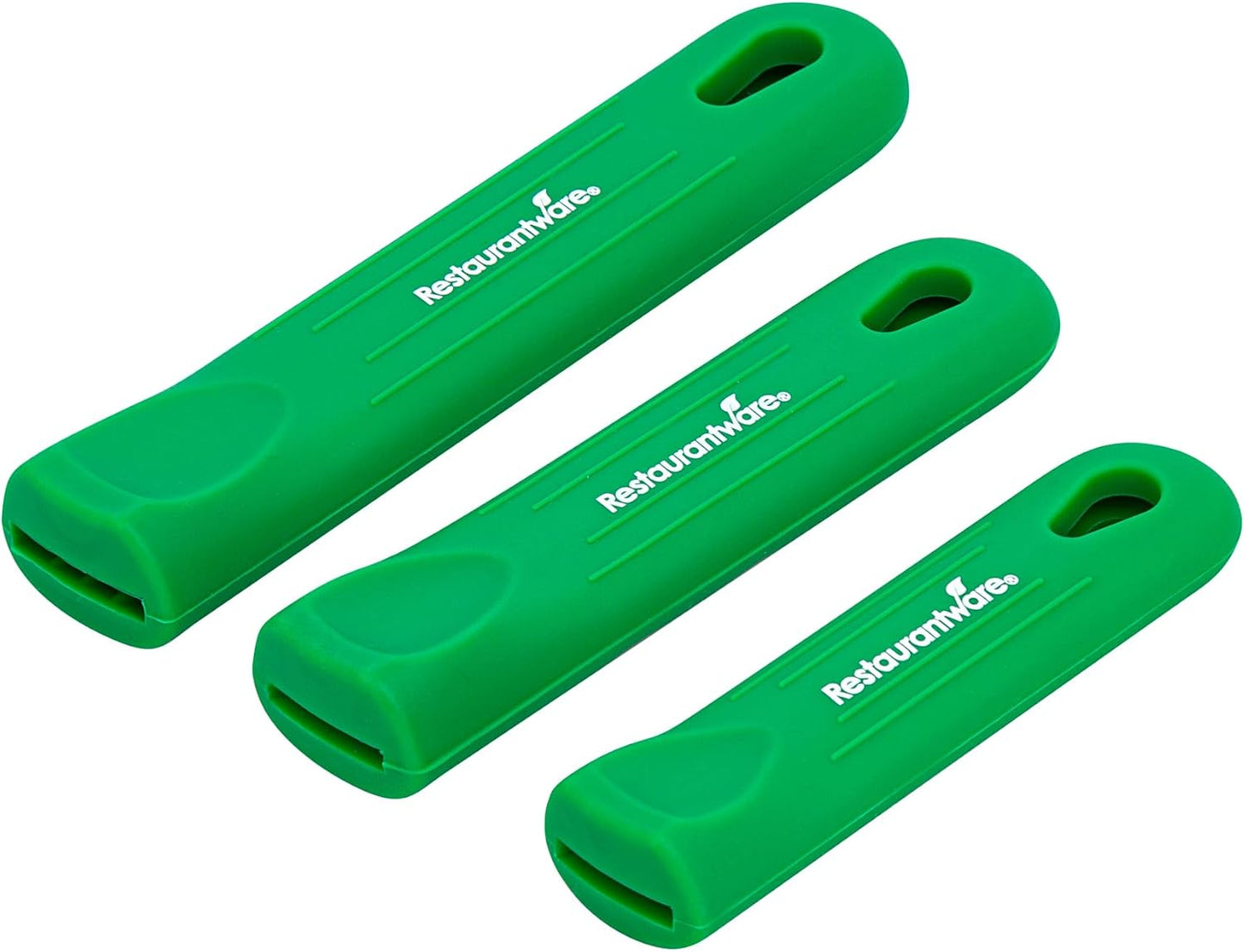 Restaurantware Silicone Pan Handle Cover Set 1-Count Heat-Resistant Removable Pan Handle Grips, Ergonomic Non-Slip Green Handle Protectors for Fry Pans and Sauce Pans
