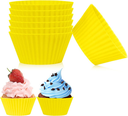 6 pack Silicone Baking Cups, Reusable Muffin Liners Non-Stick Cup, Cake Molds Set,Cupcake Silicone Liner Cupcake Holder,Bpa Free (navy blue)