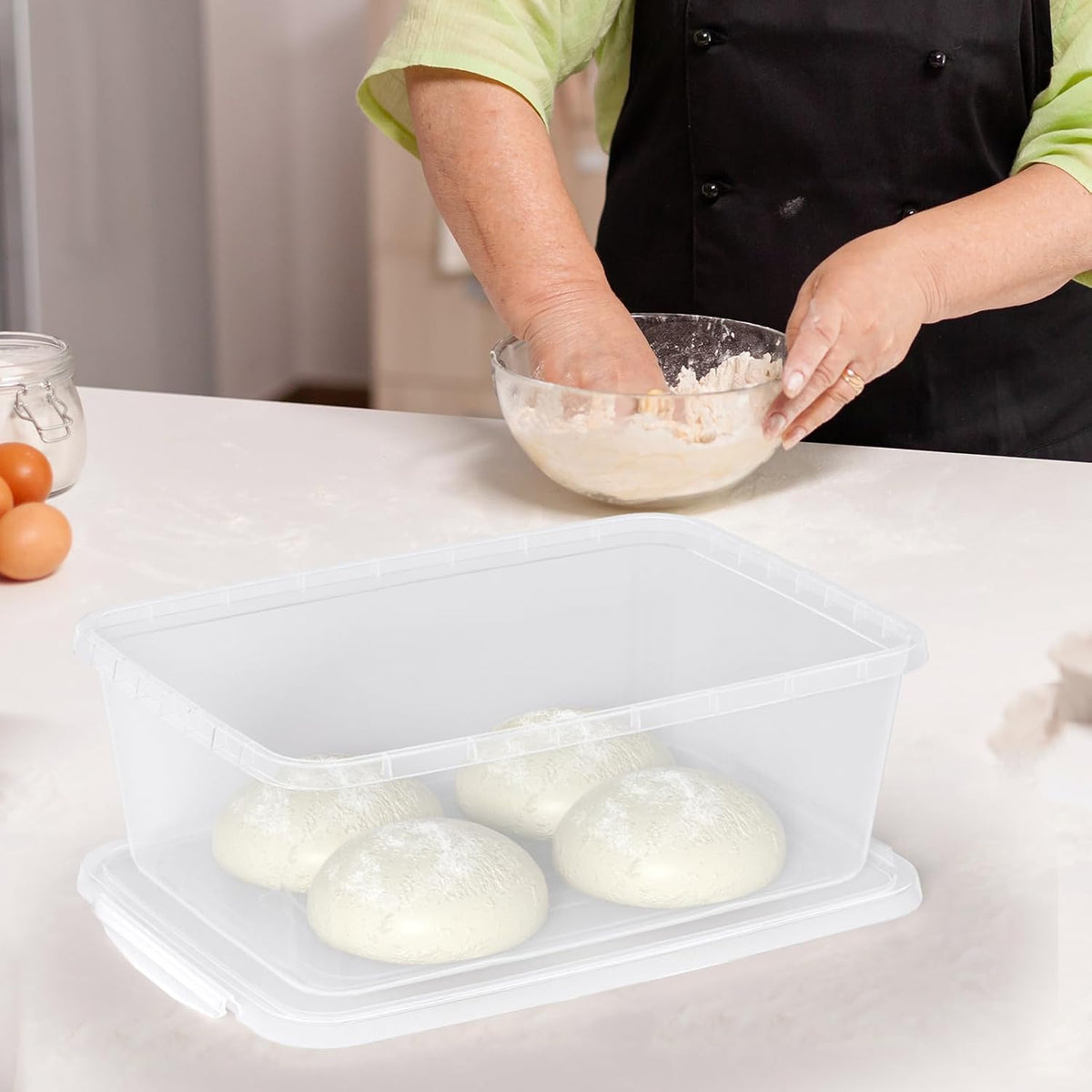 16 Quart Clear Dough Proofing Box, Latching Box with Lid, 2-Pack