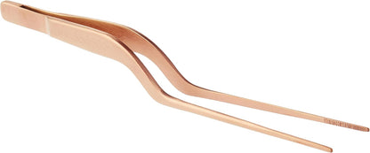 Mercer Culinary 18-8 Stainless Steel Chef Plating Tongs, Offset Tip, 6-1/2 Inch