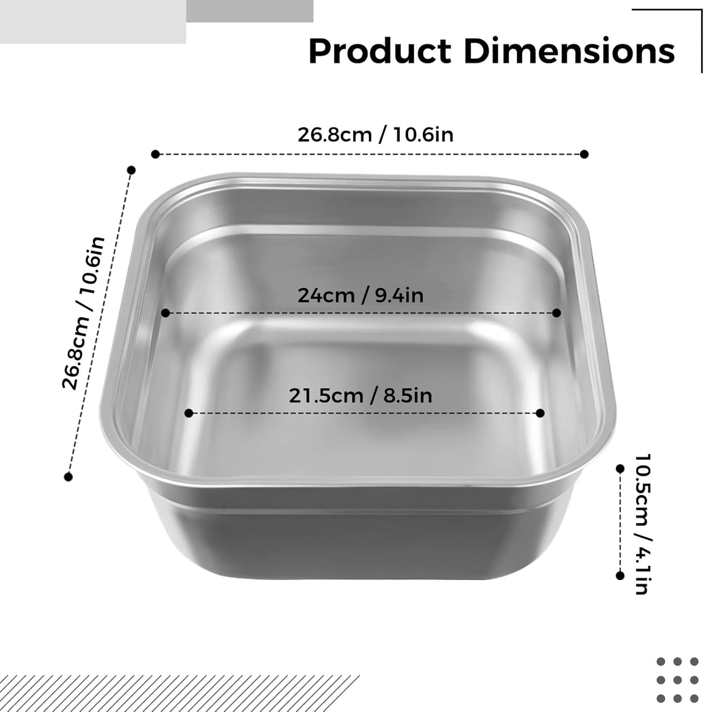 yeesport 2-in-1 Washing Up Bowl Set, Stainless Steel Dish Tub with Colander, Fruit Vegetable Washing Basin, Multi-purpose Bowl Kit for Washing and Draining Rice, Pasta, Food Strainer Mixing Bowl