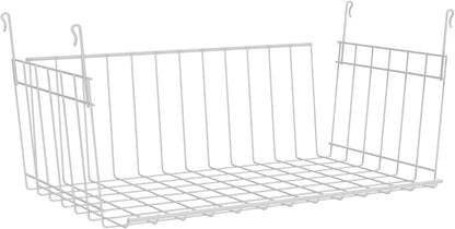 ClosetMaid Wire Hanging Shelf Basket for Storage, Organization in Closet or Pantry, No Assembly or Installation, Durable, White