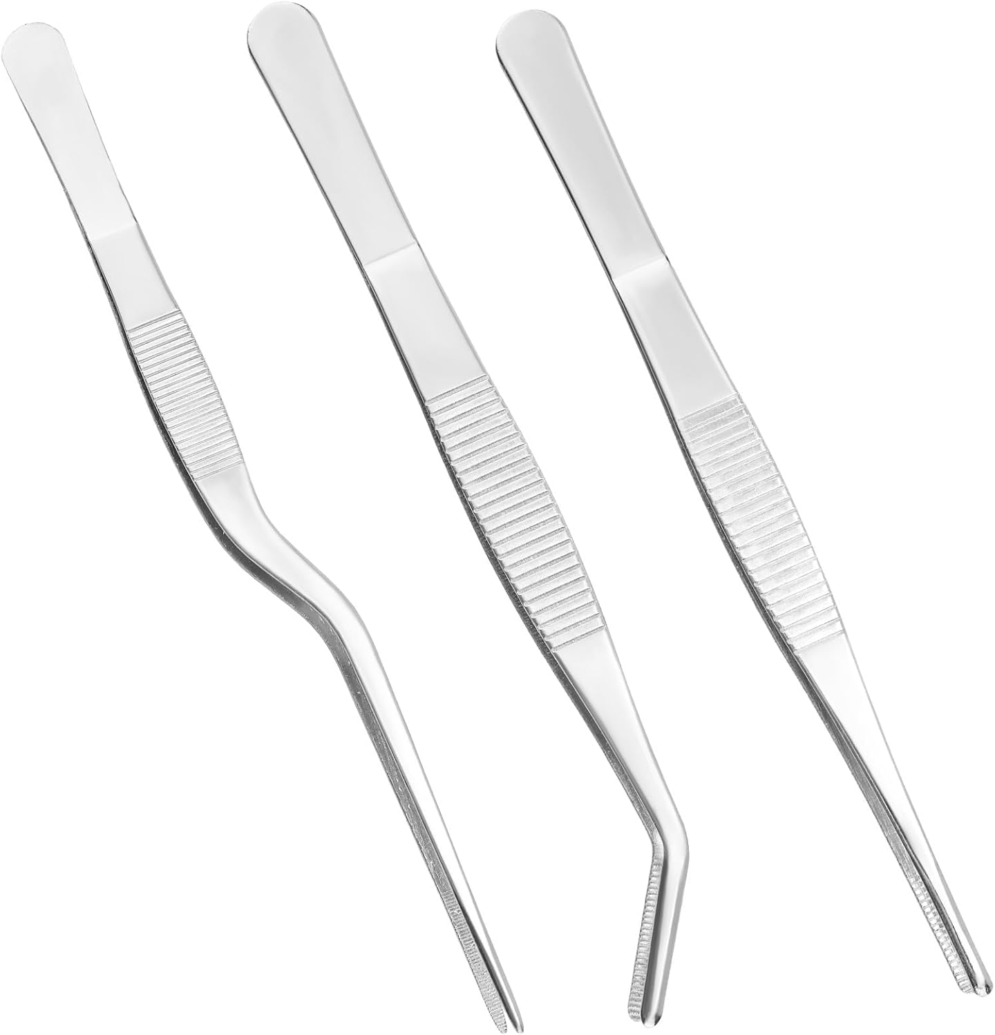 Stainless Steel Pliers Set, Multi-purpose Tool for Small Gardening, Kitchen, and Nail Beauty Etc. (3-piece set, 6.15 inches / 6.3 inches / 6.5 inches) (Three different tweezers)