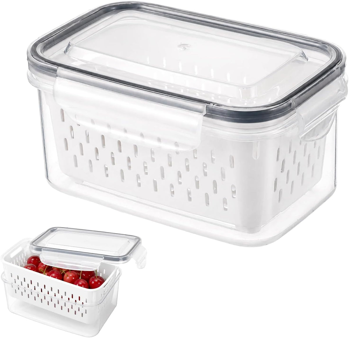 Fruit Storage Containers for Fridge (5x3.3x2.6 Inch)