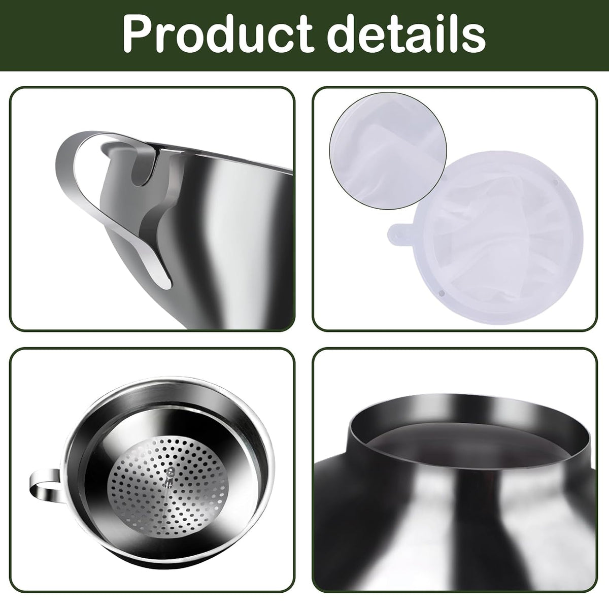 Yevior Canning Funnel for Filling Mason Jars,Bottles (5-Pack)
