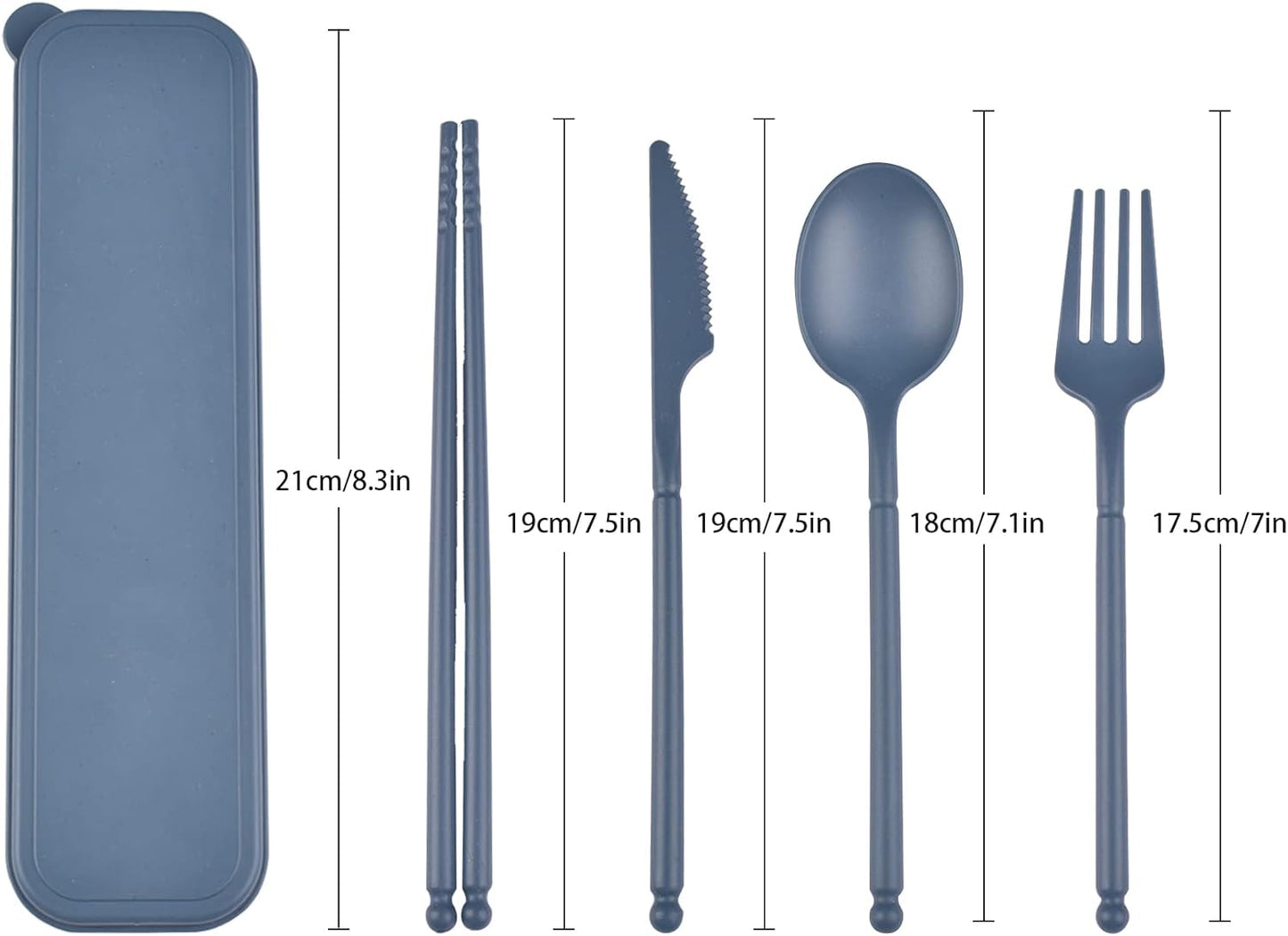 Reusable Travel Utensils Set with Case, 4 Sets Plastic Portable Knife Fork Spoons Tableware for Kids Adults Travel Picnic Camping Utensils