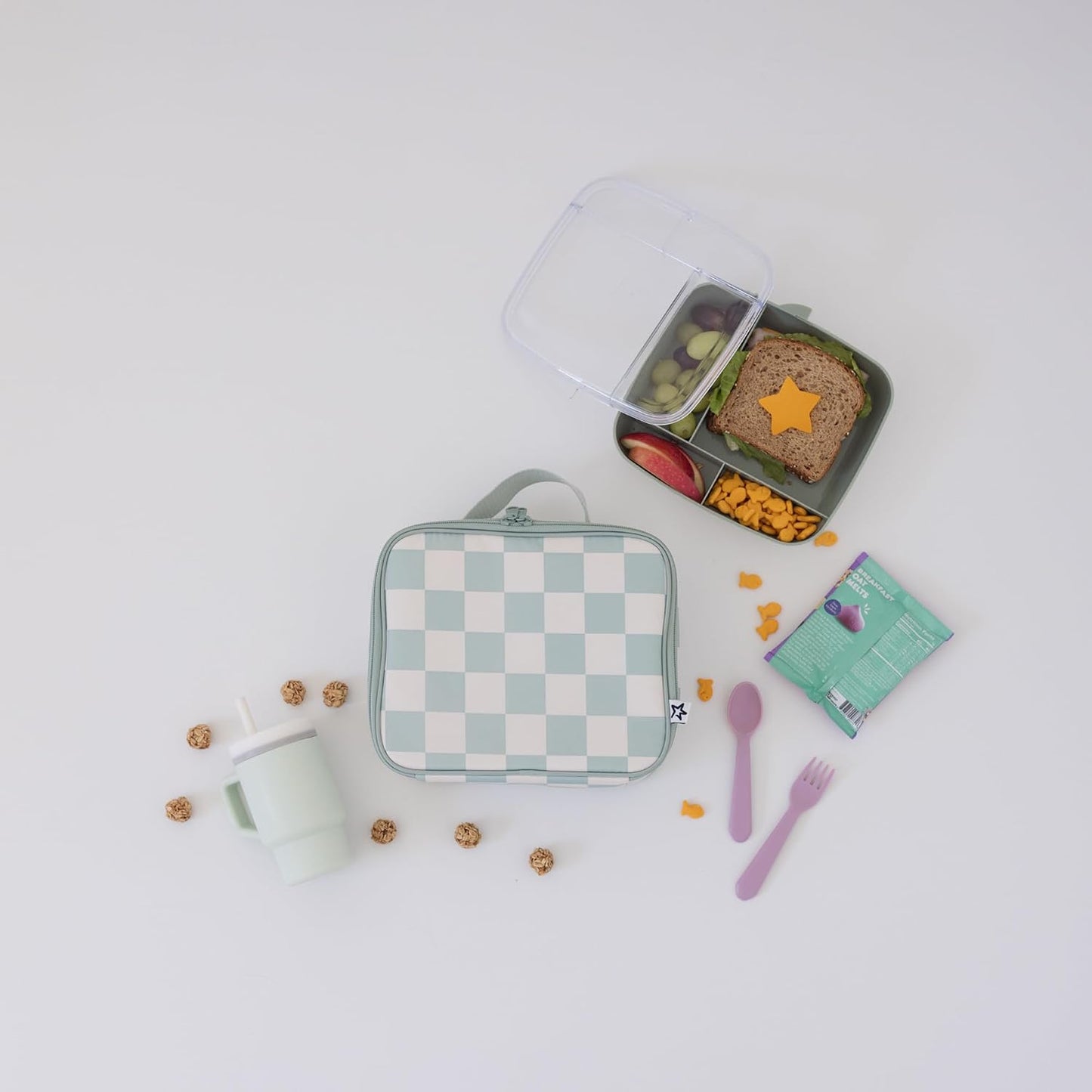 Tiny Twinkle Insulated Lunch Box for Girls and Boys | Durable and Reusable for School & Travel | Ages 3 and Up | Waterproof and Easy to Clean | PFAs and BPA Free（Boho Rainbow）