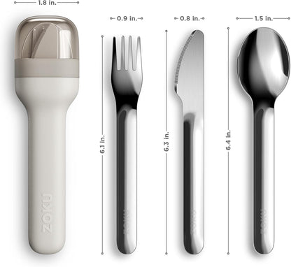 ZOKU Pocket Utensil Set, Blue - Stainless Steel Fork, Knife, and Spoon Nest in Case - Portable Design for Travel, School, Work, Picnics, Camping and Outdoor Home Use