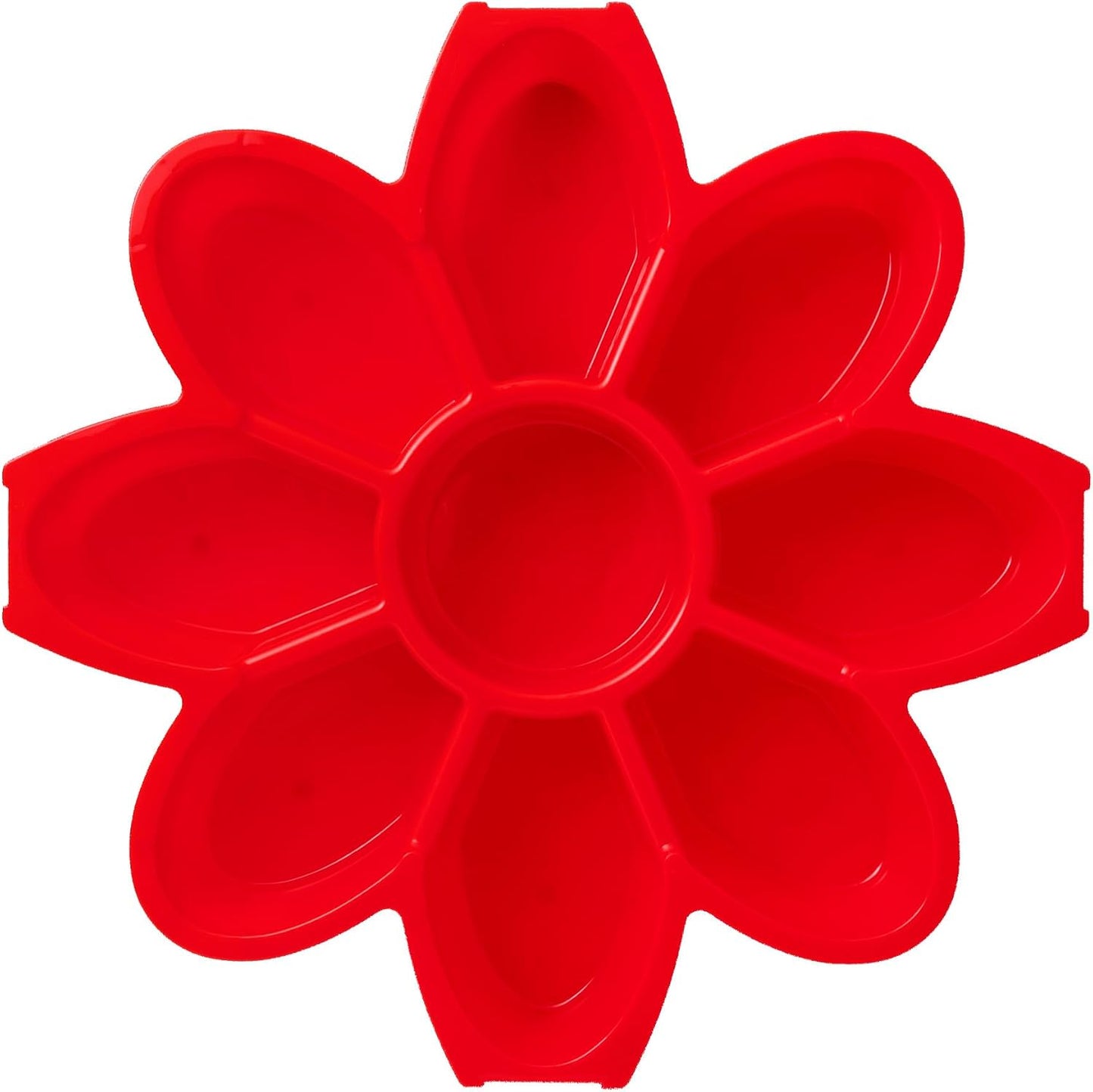 KOLORAE Flower Snack Serving Tray - 9 Compartment Party Platter with Dressing Cup for Chips and Dip, Fruits and Veggies - Game Day & Summer Entertaining Tray