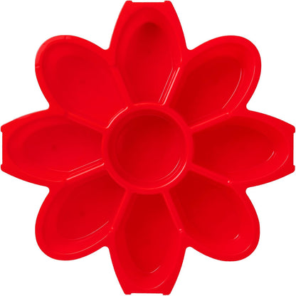 KOLORAE Flower Snack Serving Tray - 9 Compartment Party Platter with Dressing Cup for Chips and Dip, Fruits and Veggies - Game Day & Summer Entertaining Tray
