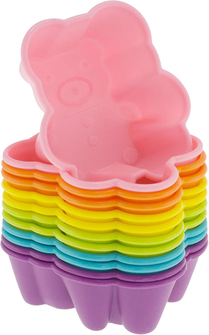 Freshware Cupcake Liners, Pack of 12 Silicone Muffin Cups, 3 Inch Baking Cups, Reusable & Non-stick Cupcake Liners for Party Halloween Christmas, Flower