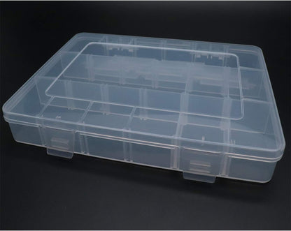 Xiaoyztan Clear Plastic Organizer, 12 Grids with Adjustable Dividers, Jewelry Box Bead Storage Container for Small Parts, Fishing Tackle, DIY Crafts, and Earrings