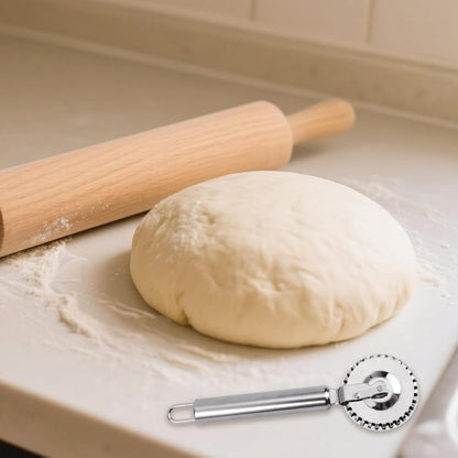 Stainless Steel Pastry Cutter Wheel, Fluted Pasta Dough Crimper Ravioli Cutter Maker Tool for Pizza, Noodles, Cookies Pie Crust Versatile Pastry Wheel for Kitchen Baking & Cooking