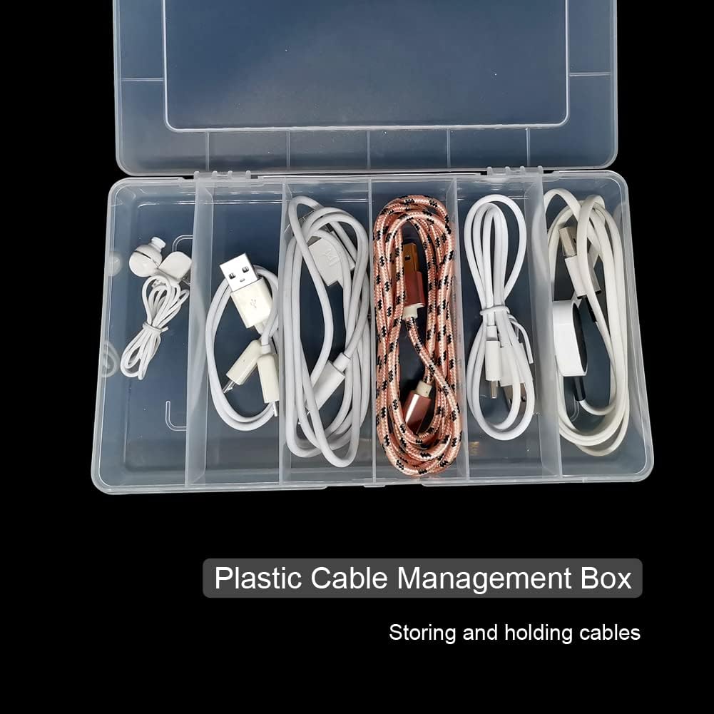 Vidifor 2 Packs 8-Compartments Art Supply Container, Clear Plastic Organizer Box with Dividers for Crafts Jewelry Fishing Tackles Hardware Metal