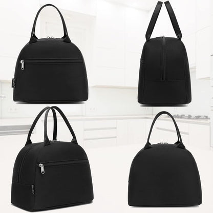 FlowFly Insulated Lunch Cooler Bag - Tote Bag Organizer for Women/Men, Black - Colors B