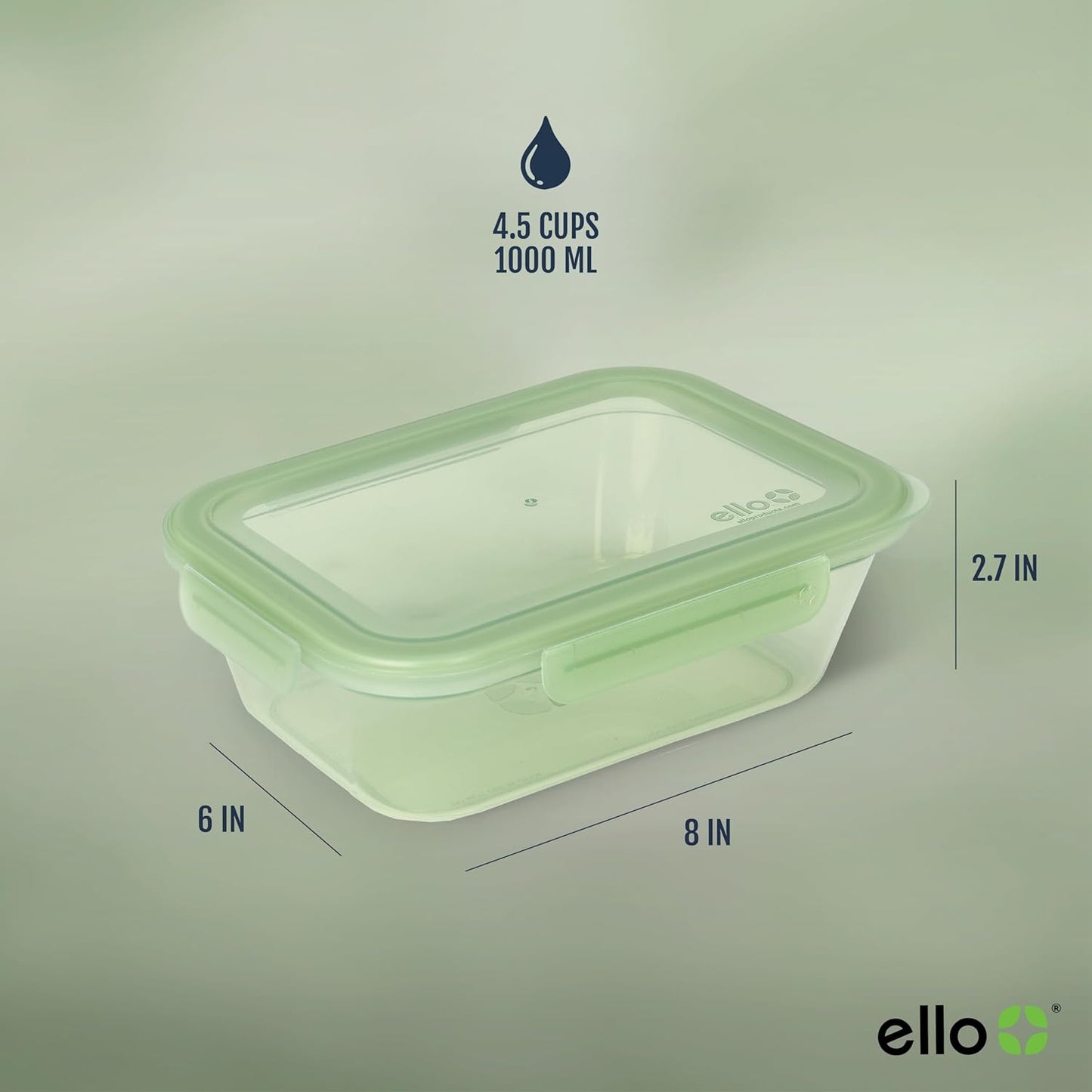 Ello Snap & Nest 10-Piece 4.5 Cup Plastic Meal Prep Set, Reusable Food Containers for Healthy Eating, Freezer, Dishwasher Safe, Berry Fields