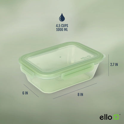Ello Snap & Nest 10-Piece 4.5 Cup Plastic Meal Prep Set, Reusable Food Containers for Healthy Eating, Freezer, Dishwasher Safe, Berry Fields
