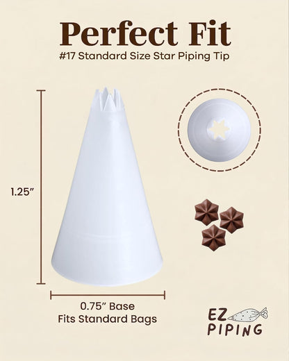 Reusable Plastic Piping Tips, Nozzles Standard Size Star Tip #20