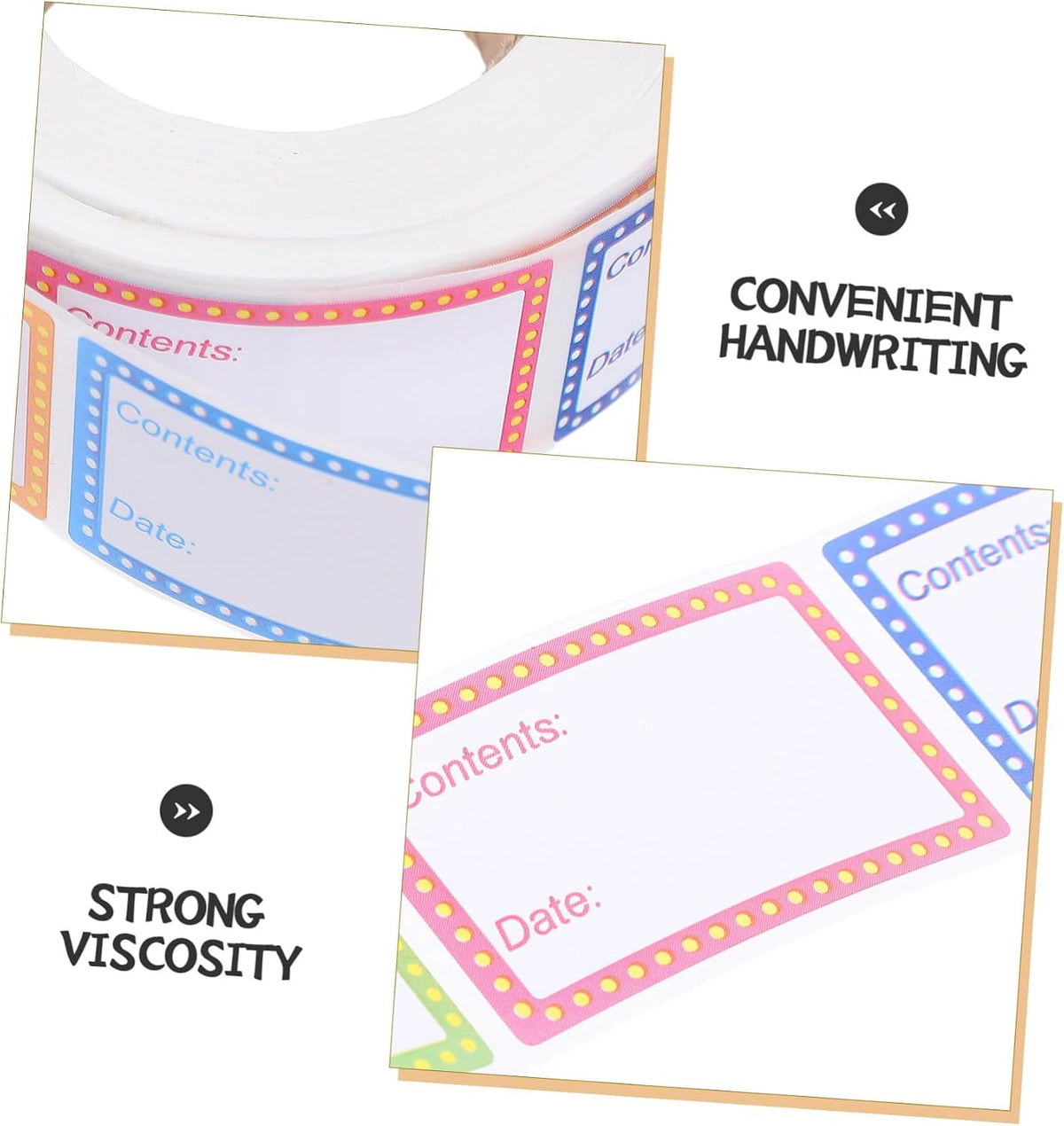Yardwe 1500pcs Waterproof Date Labels 4x2.5cm Self-Adhesive Food Storage Stickers for Canning Jars Reusable Pantry Container Labels