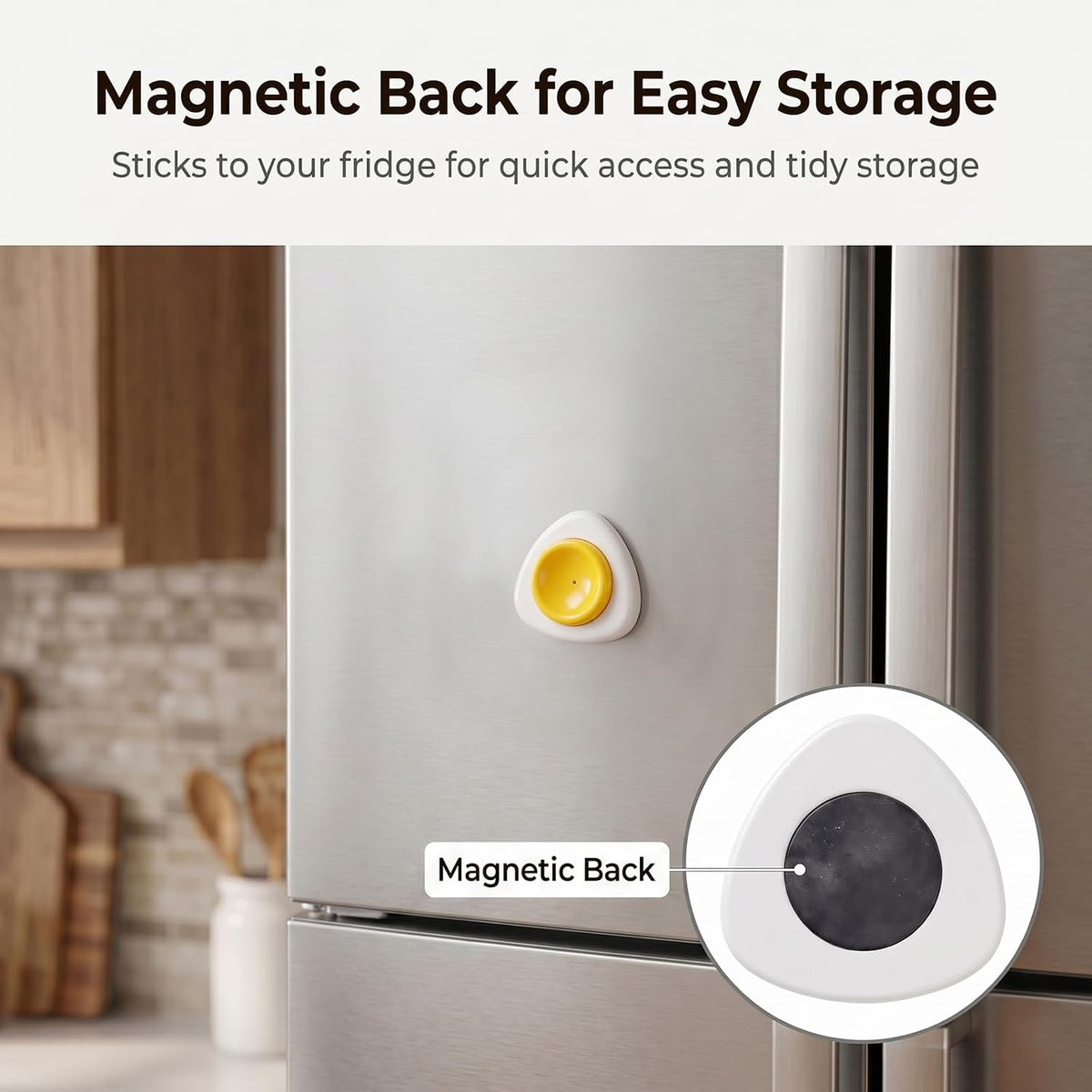 Magnetic Egg Piercer for Hard Boiled Eggs Safety Lock