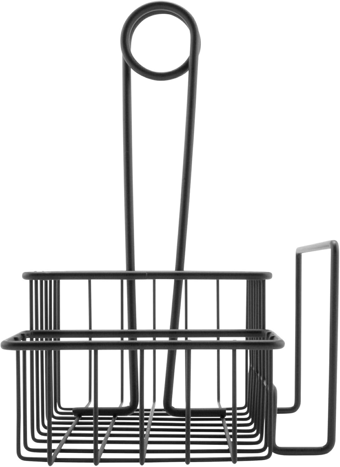 G.E.T. 4-31698 Black Metal Three Compartment Condiment Caddy with Menu Iron Powder Coated Table Caddies Collection
