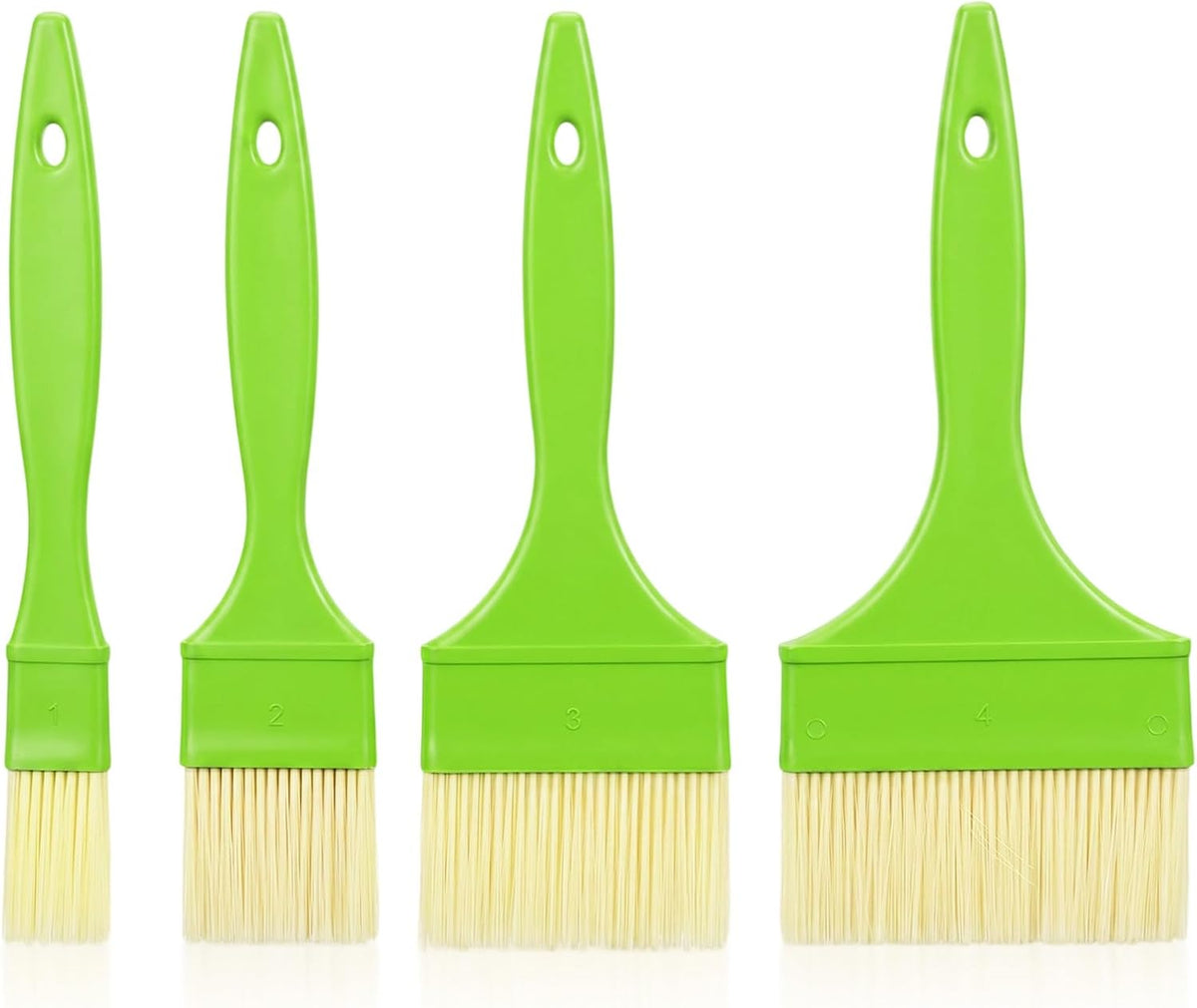 4 Pcs Pastry Brush Set, Basting Brushes for Cooking and Baking, Nylon Bristles Cooking Brush, Marinade and Kitchen Brushes for Butter, Oil, BBQ, Sauce, 4 Sizes