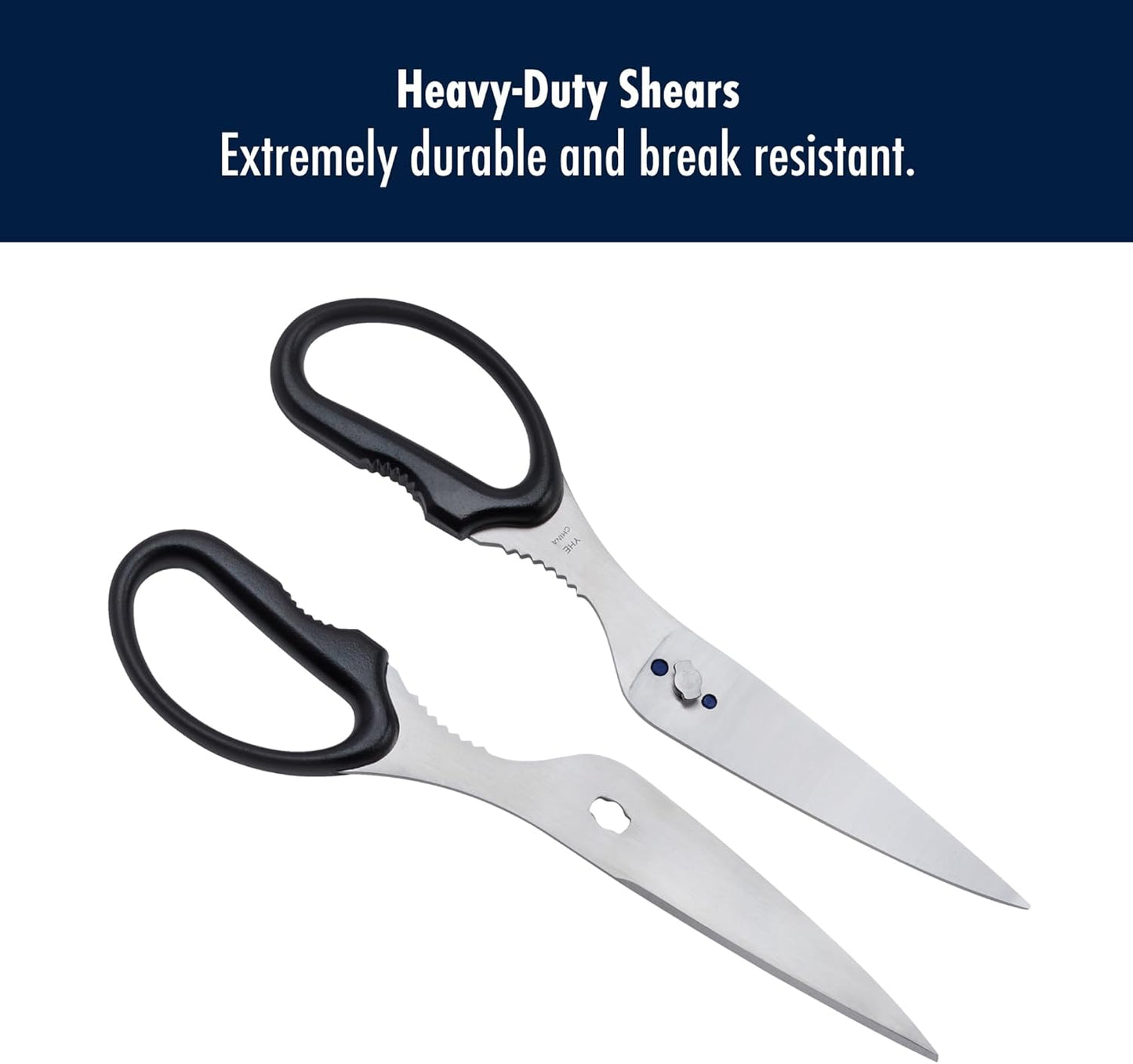 HENCKELS Kitchen Shears, Made in Japan, Kitchen Scissors, Multi-Purpose Scissors with Stainless Steel Blades, Built-In Bottle Opener & Soft Grip – Dishwasher Safe