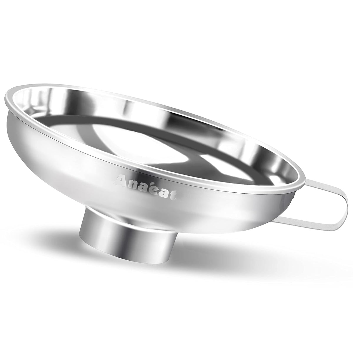 Anaeat Stainless Steel Mini Kitchen Funnel Set, Durable Metal Filling Funnels for Transferring Liquid, Dry ingredients, Cosmetic Lotion, Fluid, Spices, Powder - Food-Grade & High Heat Resistant
