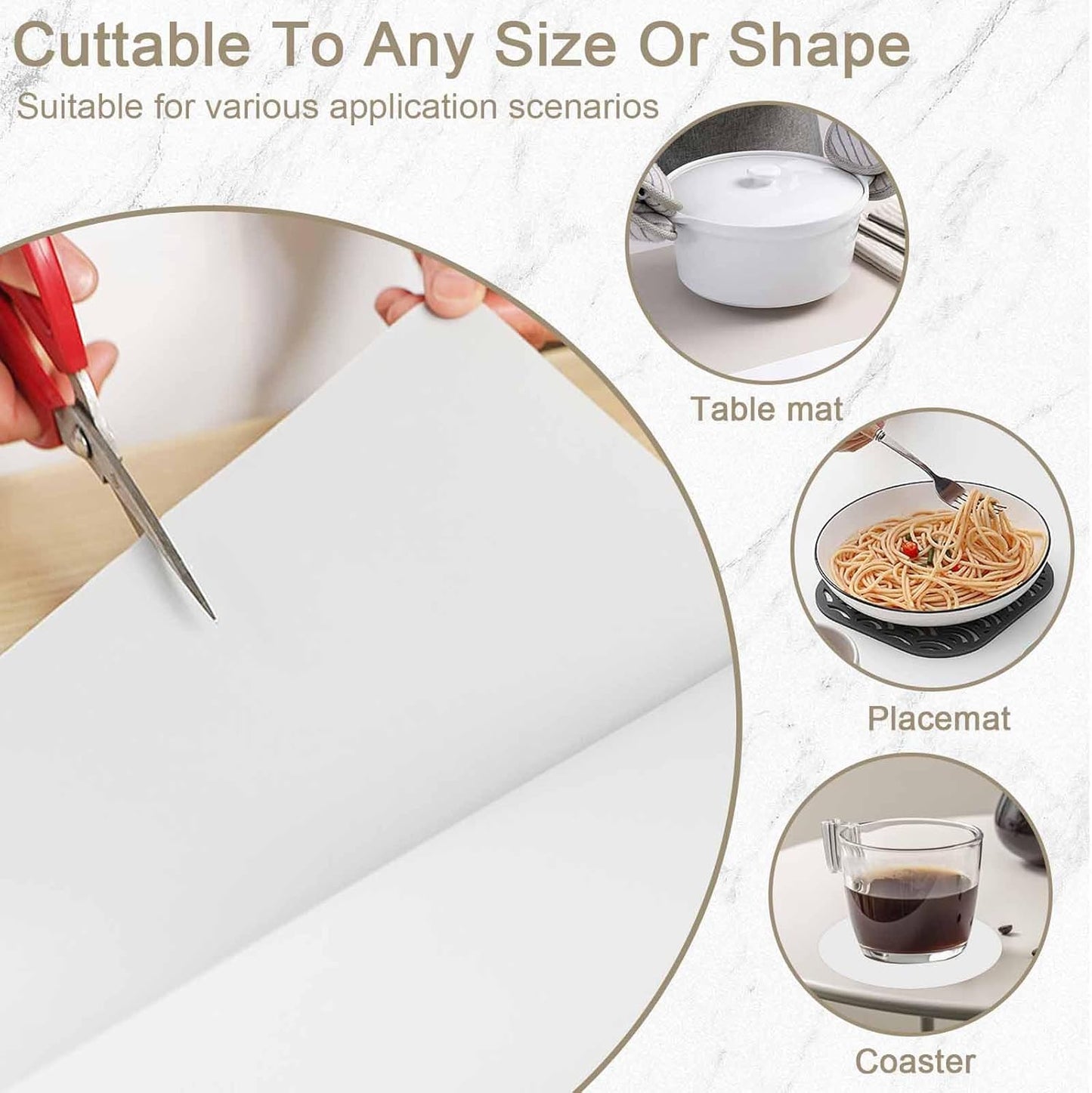 78.7"x23.6" Large Silicone Mat for Kitchen Counter, Heat Resistant Non-Slip Countertop Protector, Waterproof Silicone Craft Mat for Kitchen Island, Semitransparent